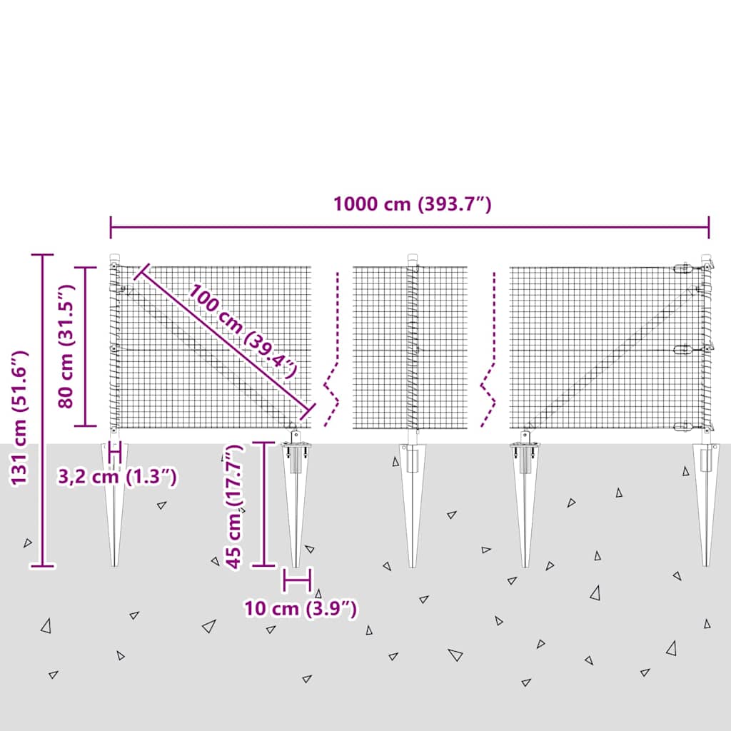 Zavareno žičano ograđivanje s bodljama 10 x 0,8 m Siva Mreža