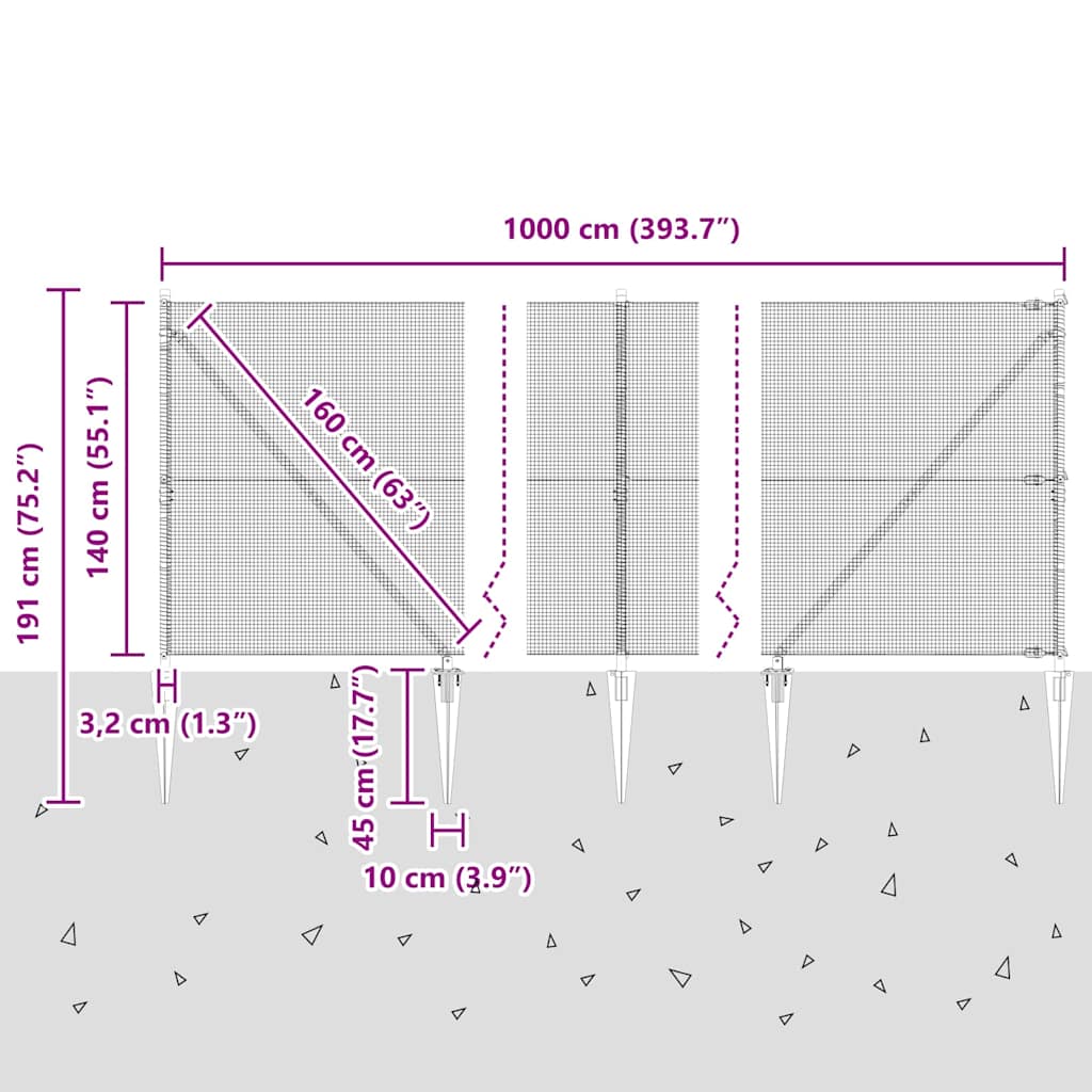 Zavareno žičano ograđivanje s bodljama 10 x 1,4 m Siva Mreža