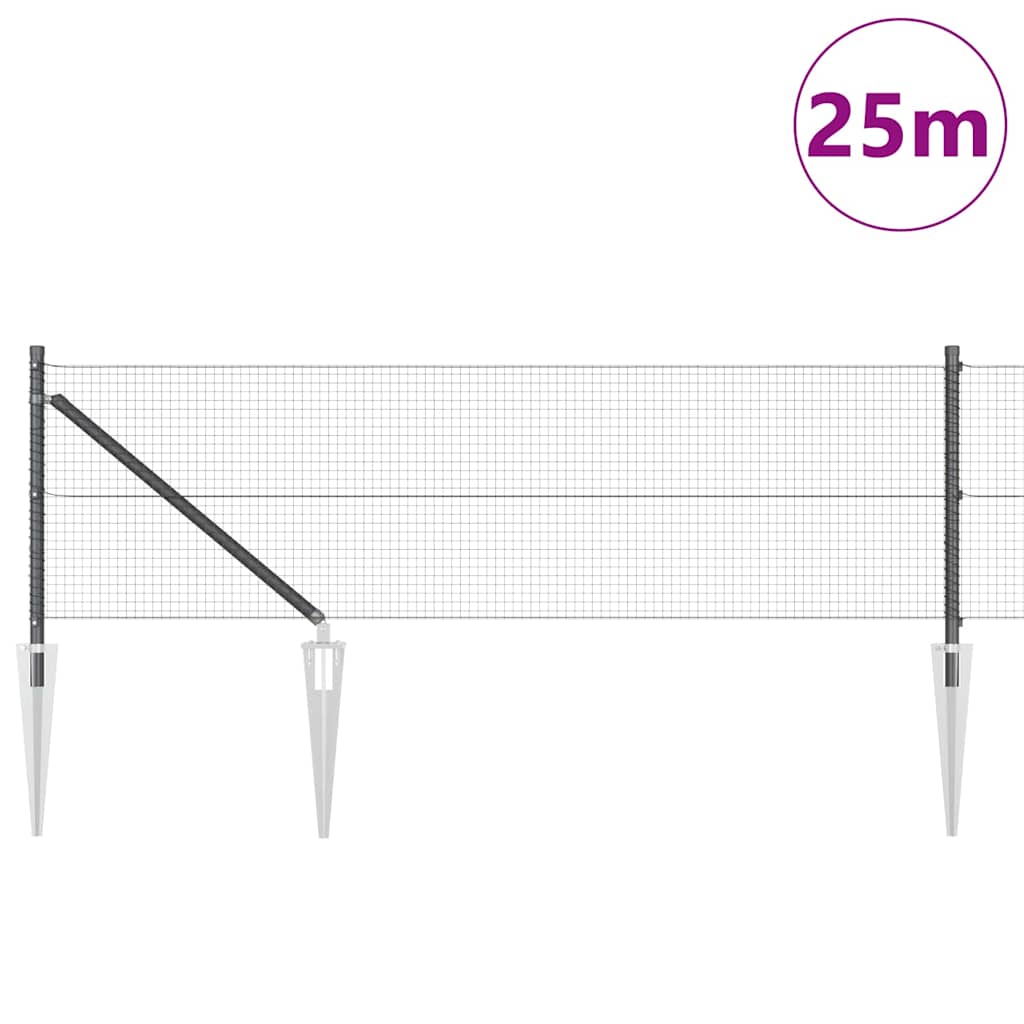 Zavareno žičano ograđivanje s bodljama 25 x 0,6 m Siva Mreža