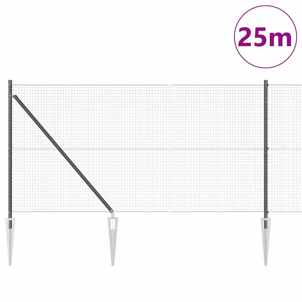 Zavareno žičano ograđivanje s bodljama 25 x 1 m Siva Mreža