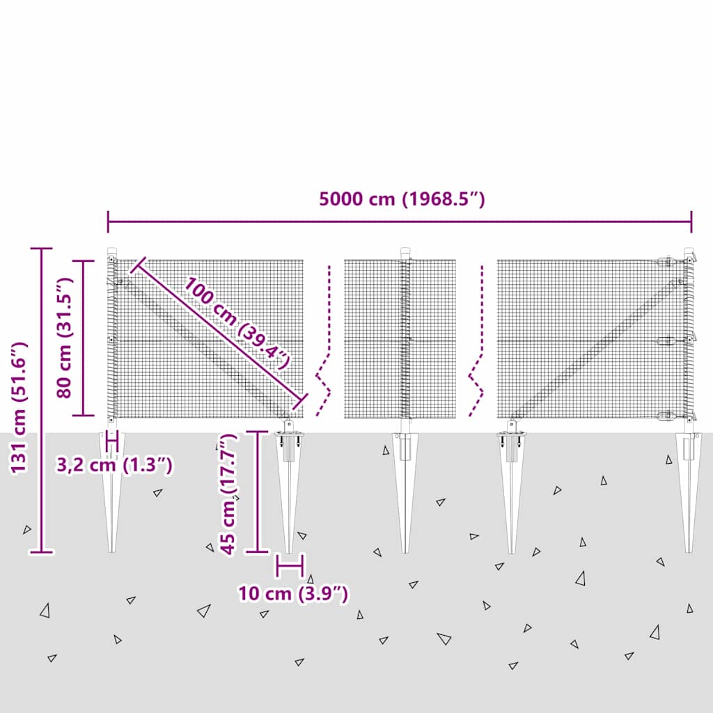 Zavareno žičano ograđivanje s bodljama 50 x 0,8 m Siva Mreža
