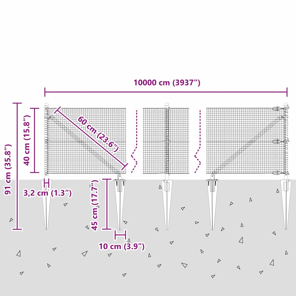 Zavareno žičano ograđivanje s bodljama 100 x 0,4 m Siva Mreža