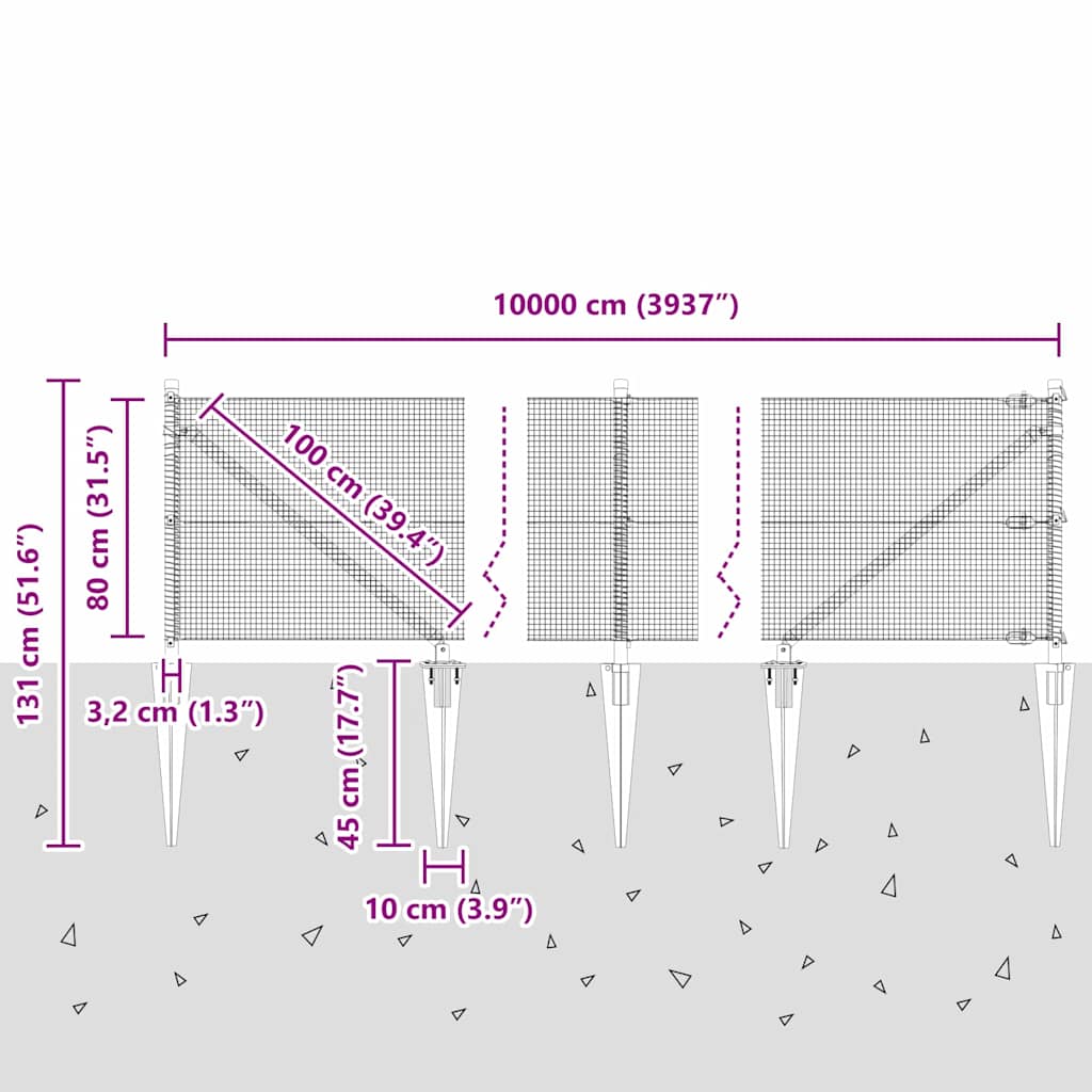 Zavareno žičano ograđivanje s bodljama 100 x 0,8 m Siva Mreža