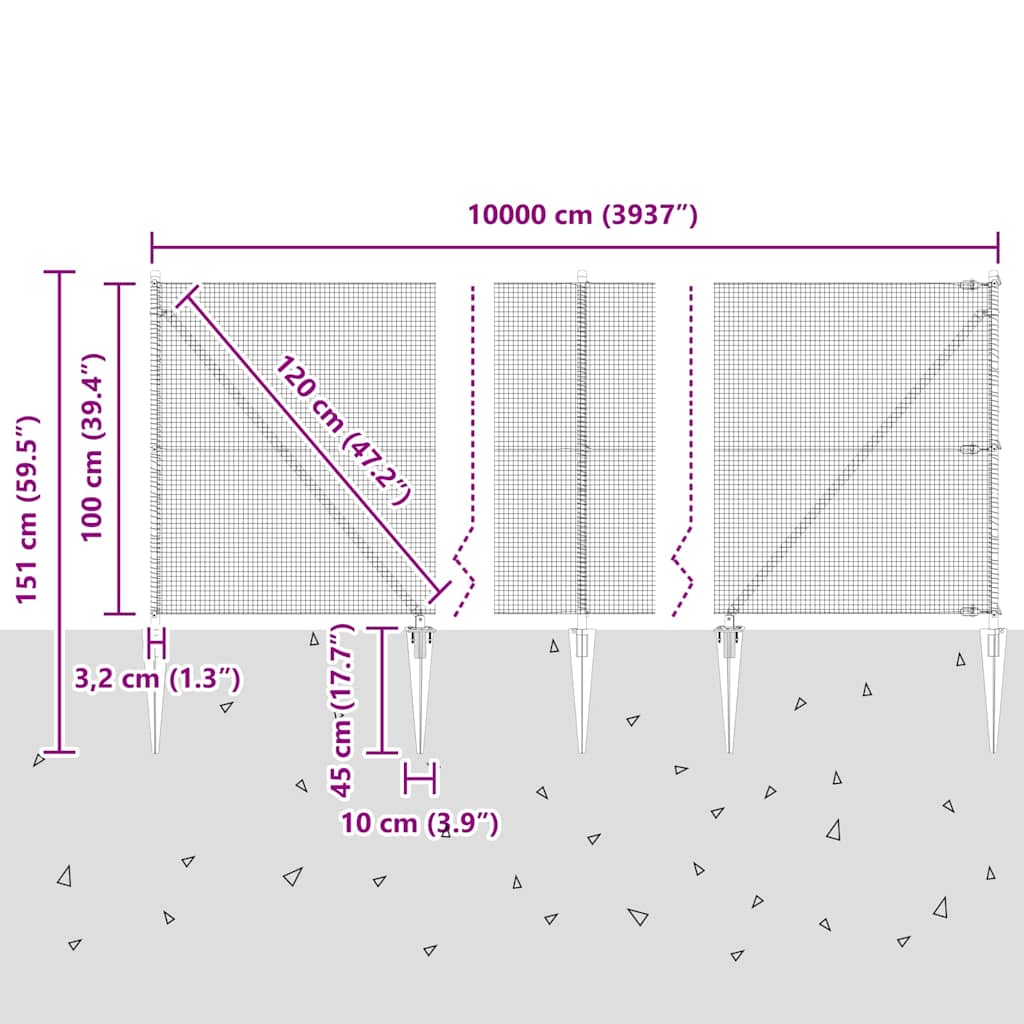 Zavareno žičano ograđivanje s bodljama 100 x 1 m Siva Mreža