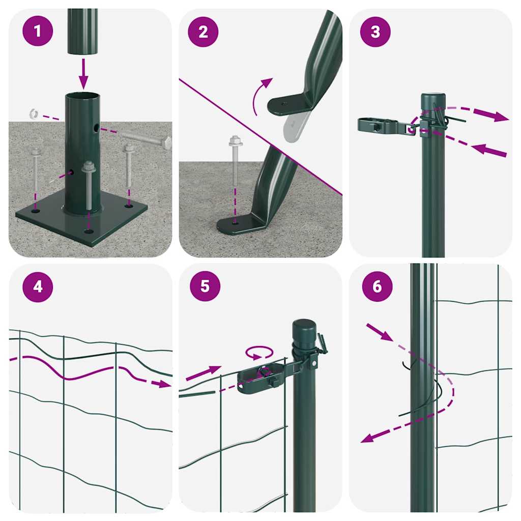 Zavareno žičano ogradno mreža s betonskom podlogom 50 x 1,5 m