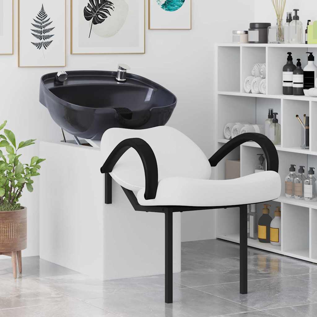 Stolica za šampon Bijela i crna 136 x 60 x 92 cm PVC