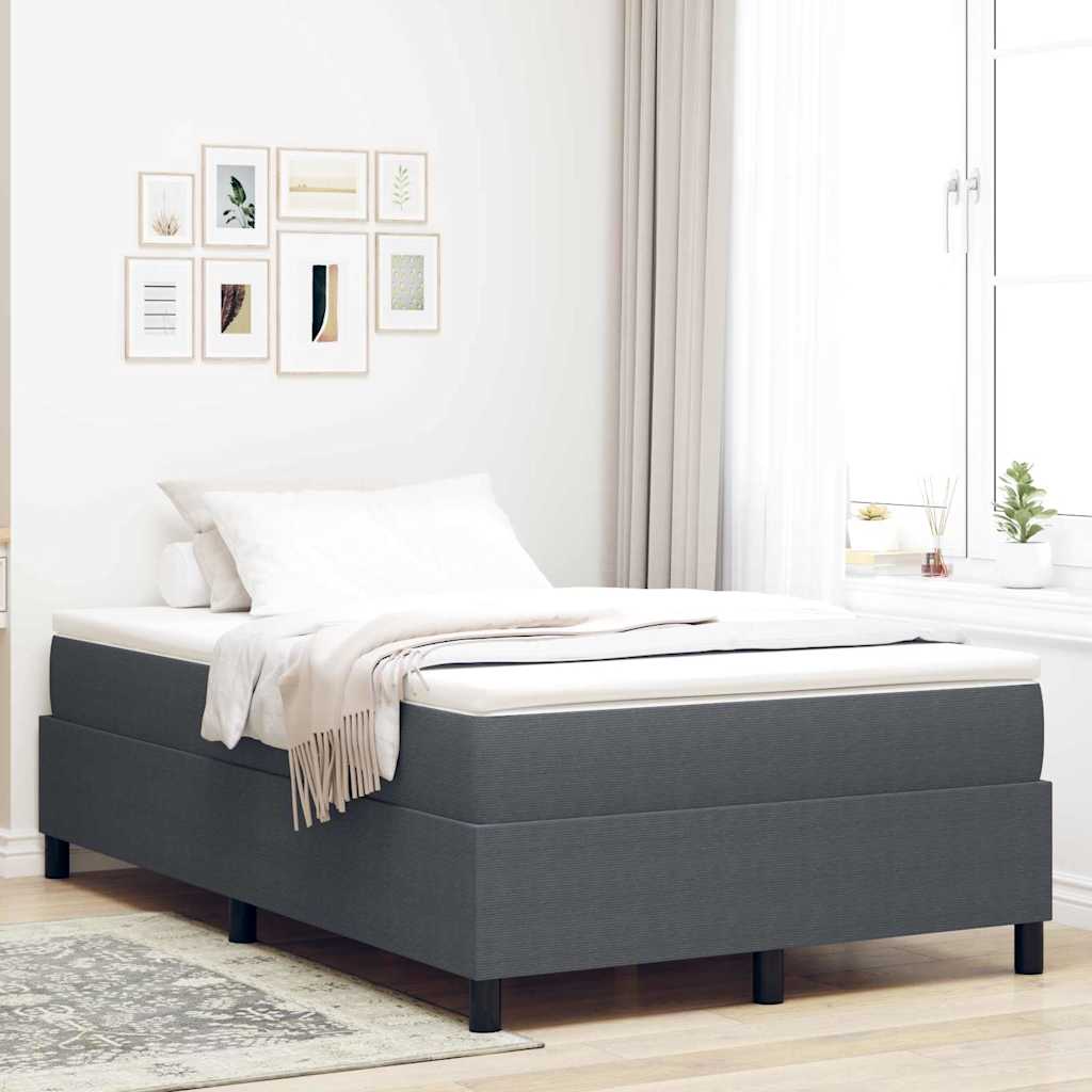 Krevet s opruga kutije Tamno siva i bijela 120 x 200 cm