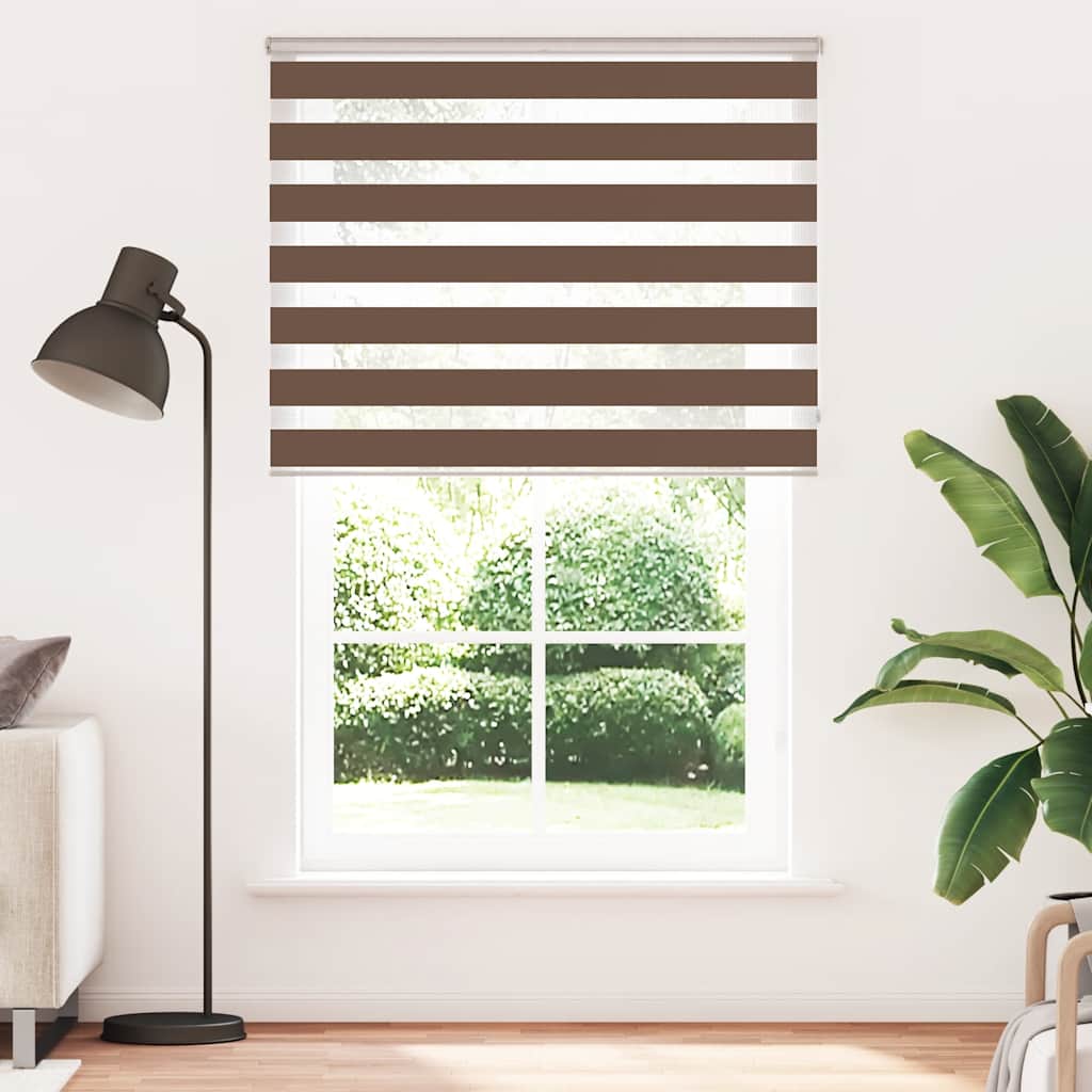 Zebra zavjesa Smeđa 150x200 cm Širina tkanine 145,9 cm Poliester