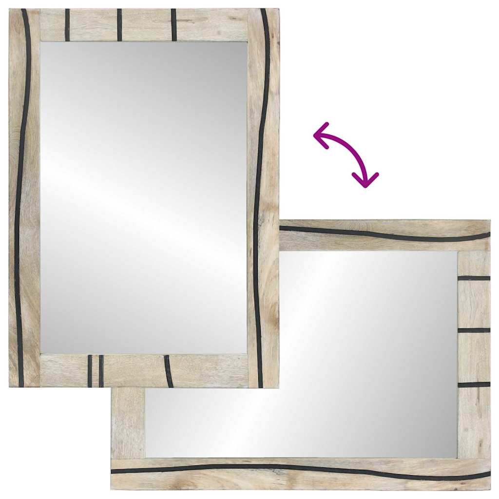 Set ormarića za kupaonicu 2 pcs Bijela Čvrsto drvo manga