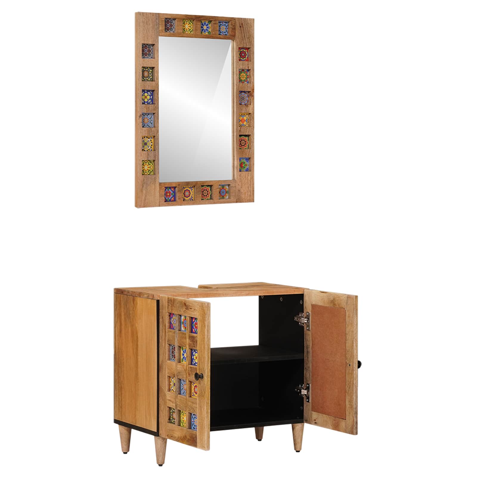 Set namještaja za kupaonicu 2 pcs Prirodna Čvrsto drvo manga