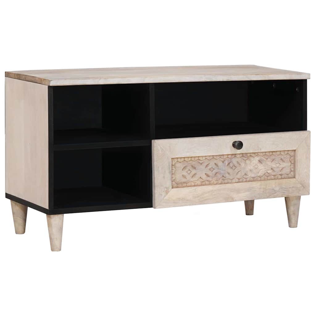 TV ormar Bjeli izbijeljeni 80 x 33 x 46 cm Čvrsto drvo manga