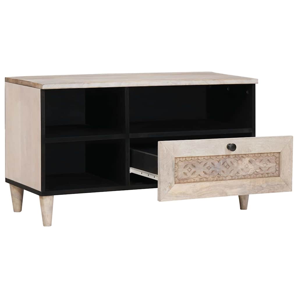 TV ormar Bjeli izbijeljeni 80 x 33 x 46 cm Čvrsto drvo manga