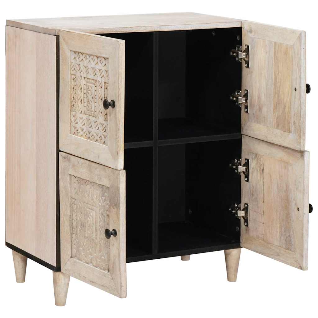 Kreveta Bjeli izbijeljeni 60 x 33 x 75 cm Čvrsto drvo manga