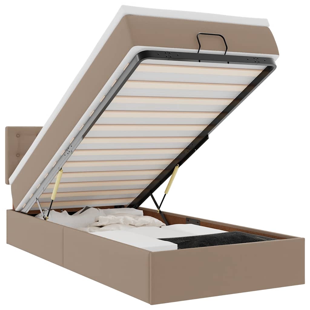 Otomanski krevet s madracem cappuccina 90x190cm umjetna koža