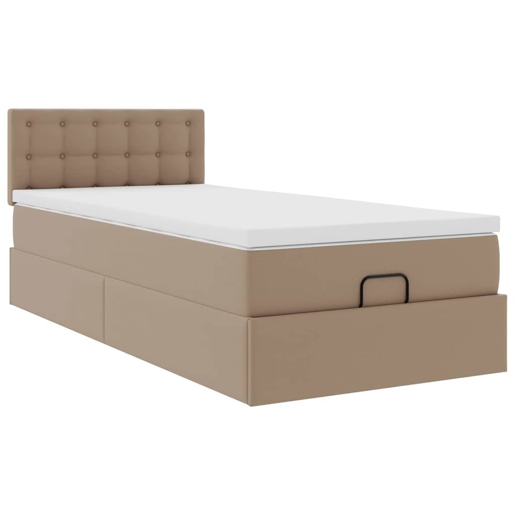 Otomanski krevet s madracem cappuccina 100x200cm umjetna koža