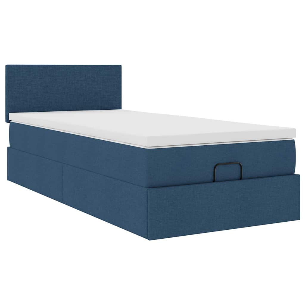 Ottoman krevet s madracem plavi 80x200 cm tkanina