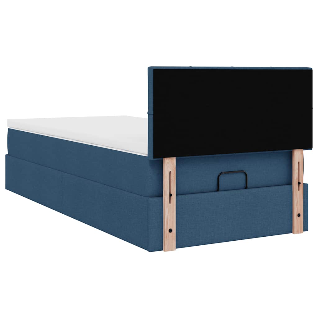 Ottoman krevet s madracem plavi 80x200 cm tkanina