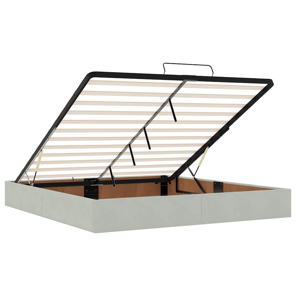 Ottoman krevet s madracem svijetlo sivi 200x200 cm baršun