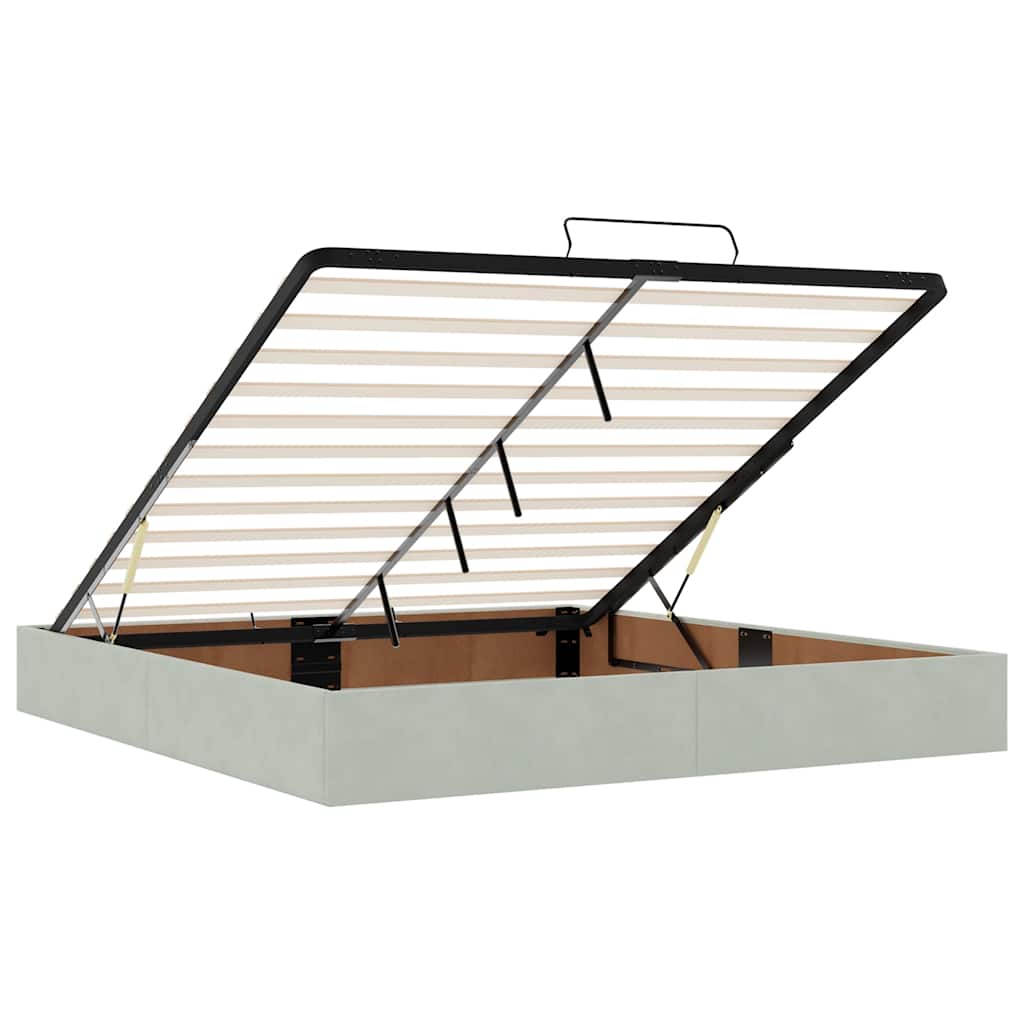 Ottoman krevet s madracem svijetlo sivi 200x200 cm baršun
