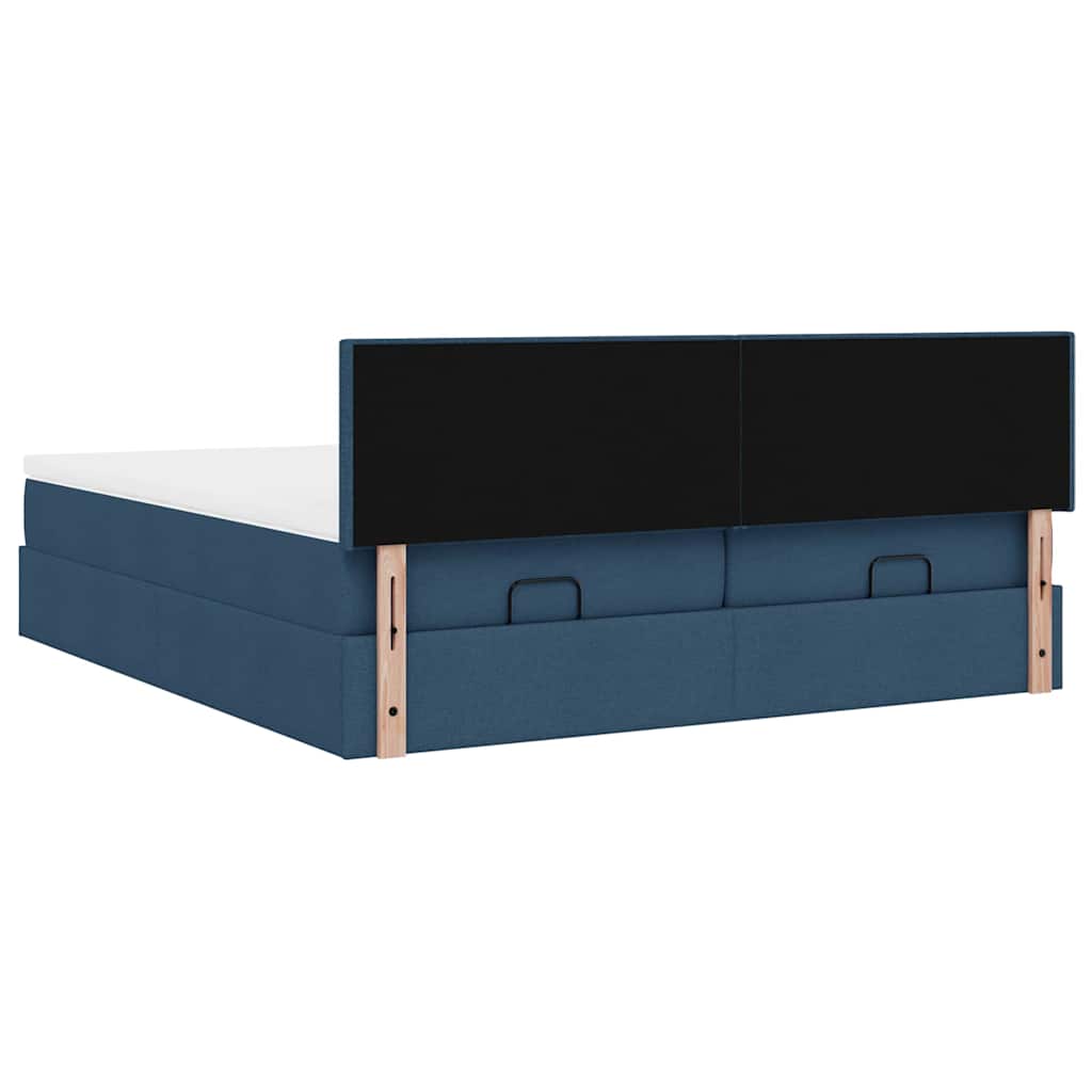 Ottoman krevet s madracima plavi 160x200 cm tkanina