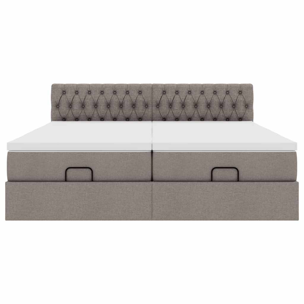 Ottoman krevet s madracima, taupe 160x200 cm, tkanina