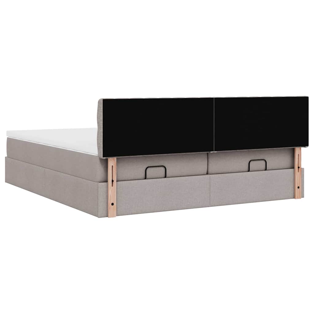 Ottoman krevet s madracima, taupe 160x200 cm, tkanina