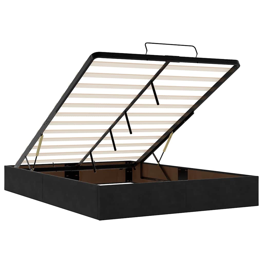 Ottoman krevet s madracima crni 140x200 cm baršun