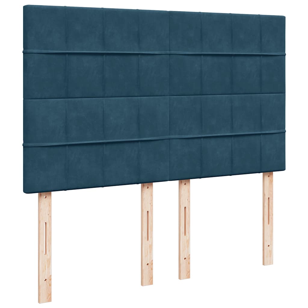Ottoman krevet s madracima tamnoplavi 140x200 cm baršun