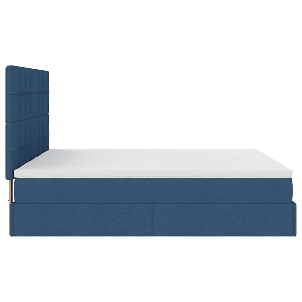 Ottoman krevet s madracima plavi 160x200 cm tkanina