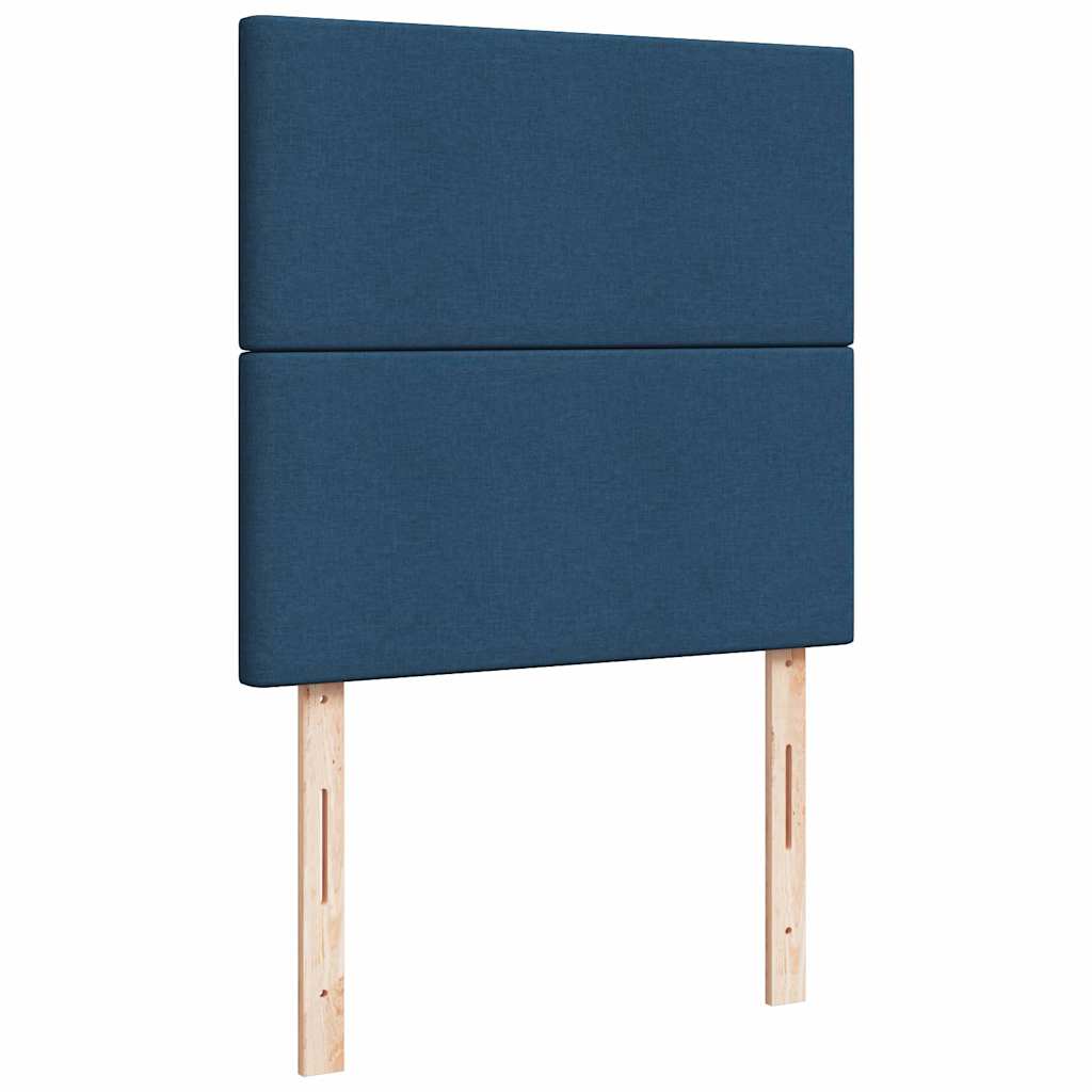 Ottoman krevet s madracem i LED diodama plavi 80x200 cm tkanina