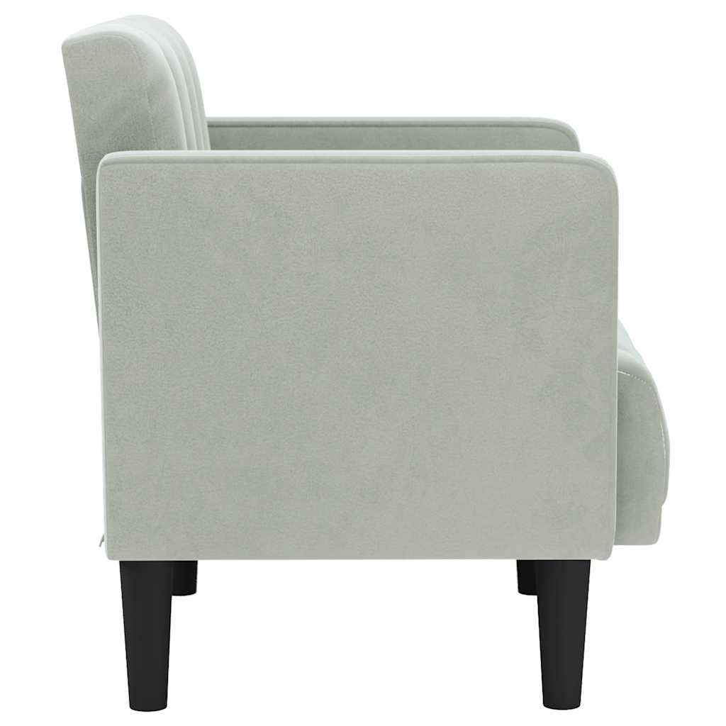 Sofa s naslonima za ruke svijetlosiva 53 cm baršunasta