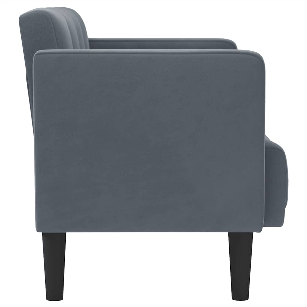 Dvosjed tamno sivi 111 cm baršun
