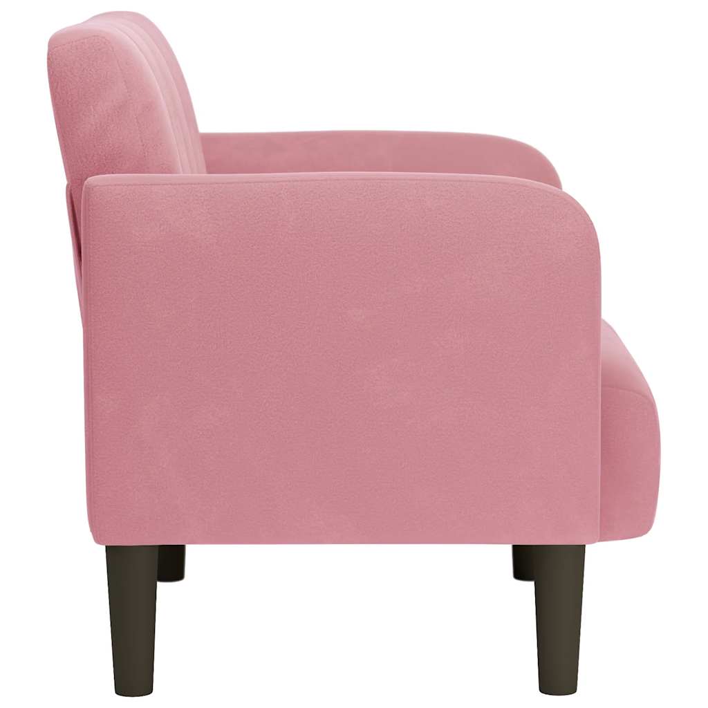 Sofa s naslonima za ruke, ružičasta, 54 cm, baršun