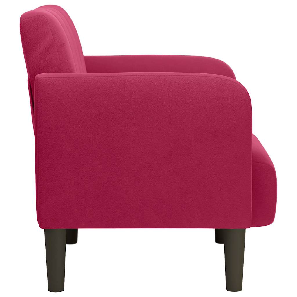 Sofa fotelja s naslonima za ruke vino crvena 54 cm baršun