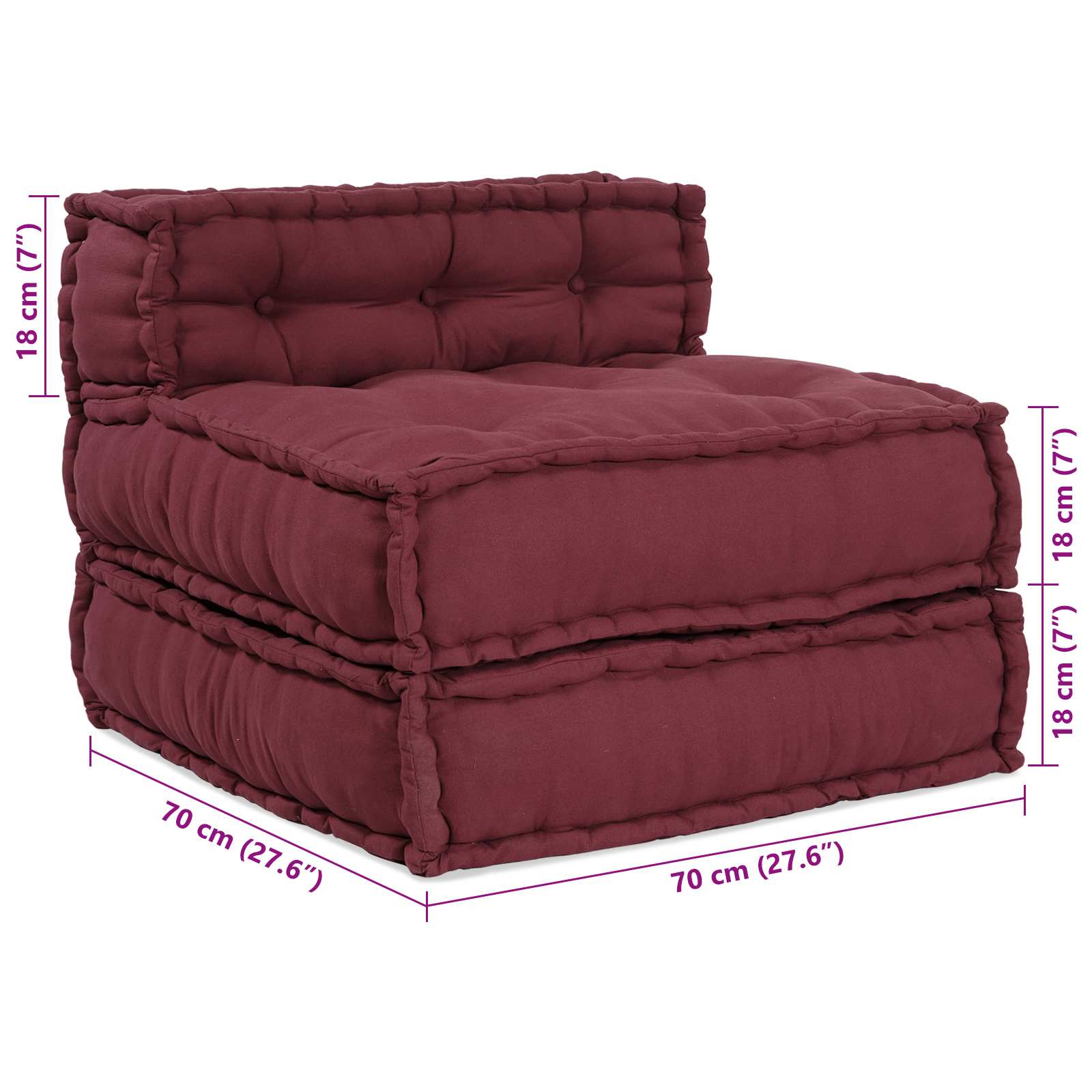 Modularna sofa 3 pcs Bordo Tkanina