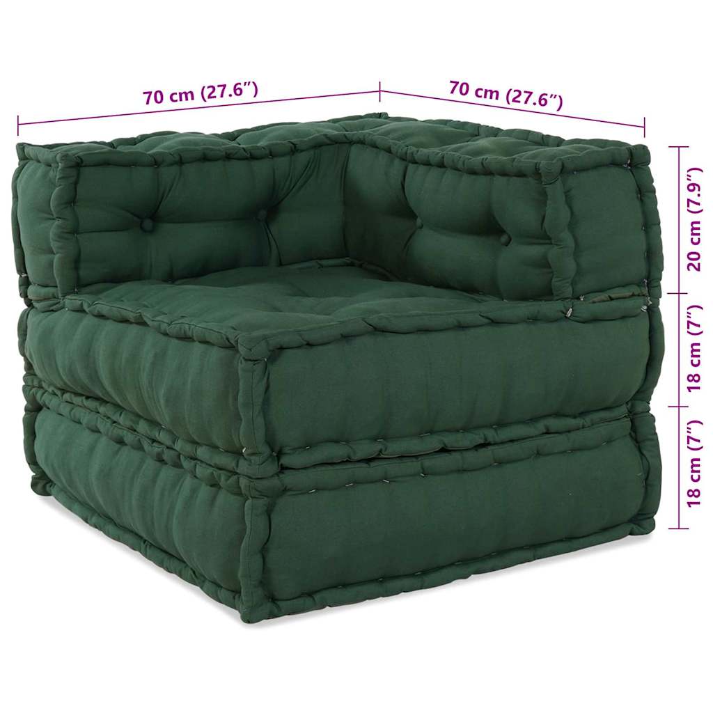 Modularna sofa 4 pcs Zelena Tkanina