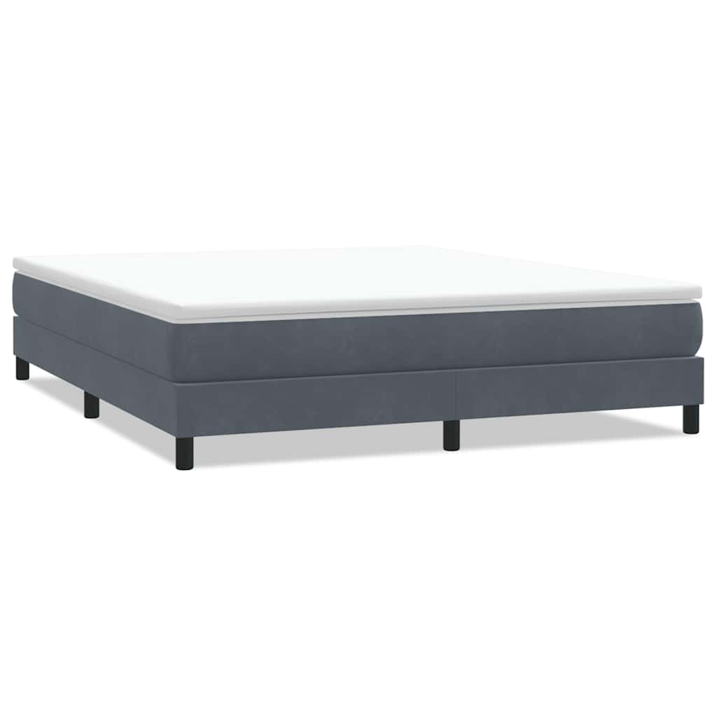 Krevet s boxspring oprugama bez madraca tamno sivi 180x220 cm baršun