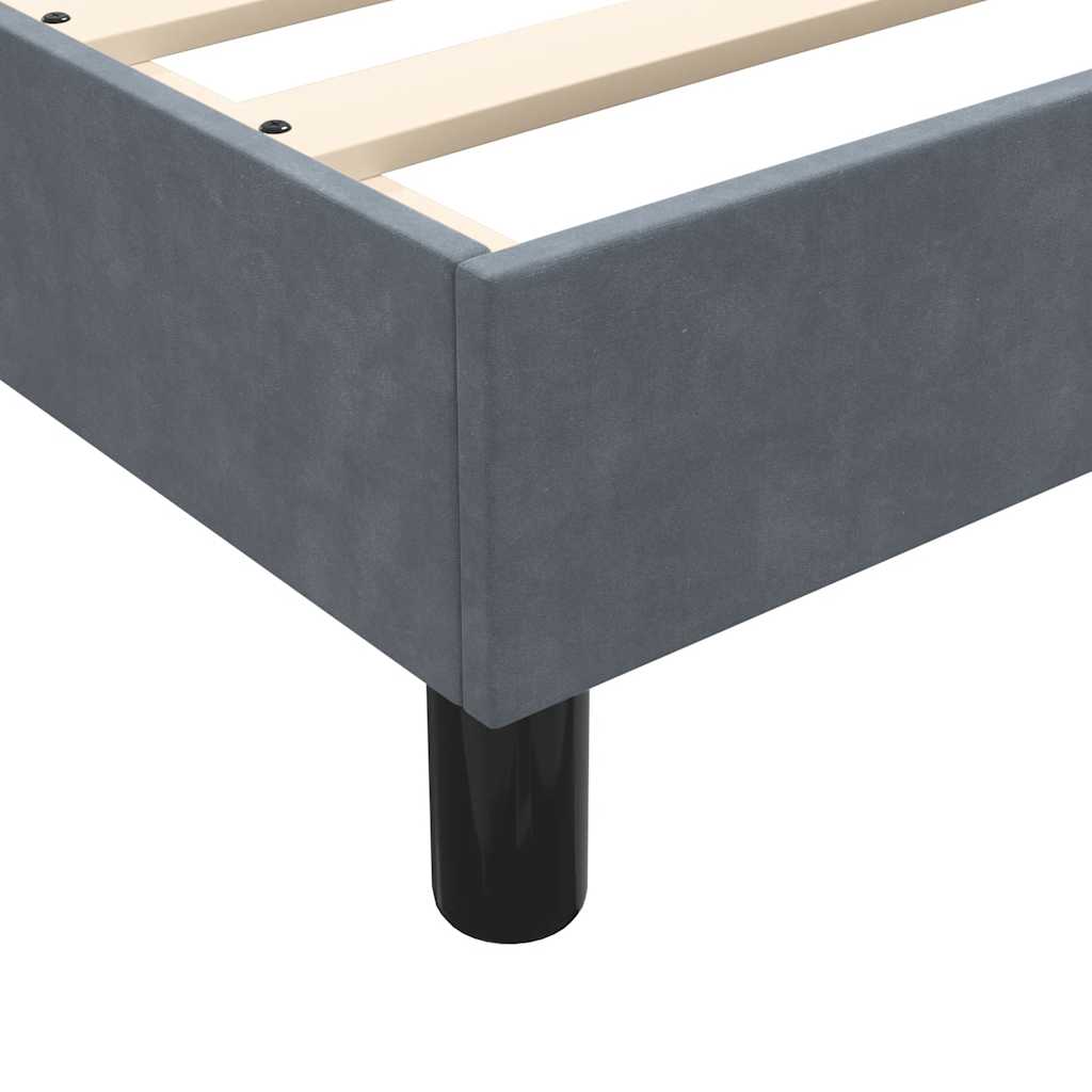 Box Spring krevet s madracem i LED tamnosivi 80 x 220 cm baršunasti