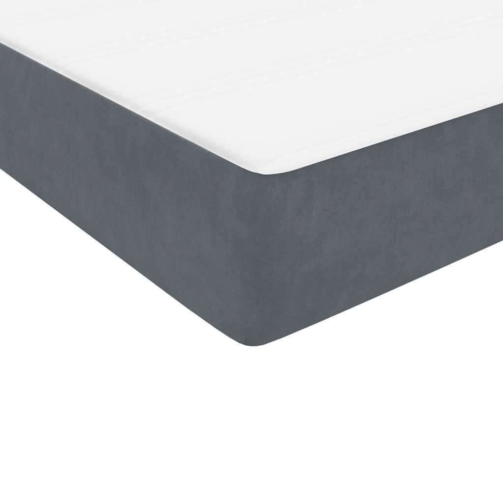 Box Spring krevet s madracem i LED tamnosivi 80 x 220 cm baršunasti