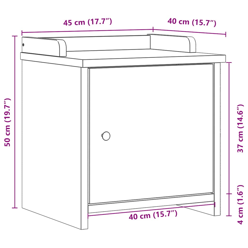 Klupa za hodnik SANDNES 45x40x50 cm Masivno drvo Bor