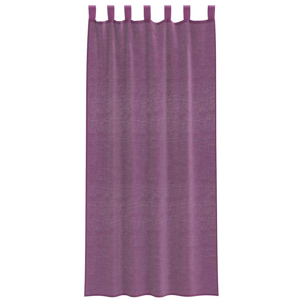 Voile zavjese s petljama 2 kom. ljubičaste 140x225 cm