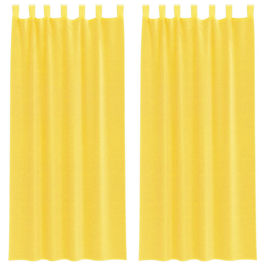 Voile zavjese s petljama 2 kom žute 140x245 cm