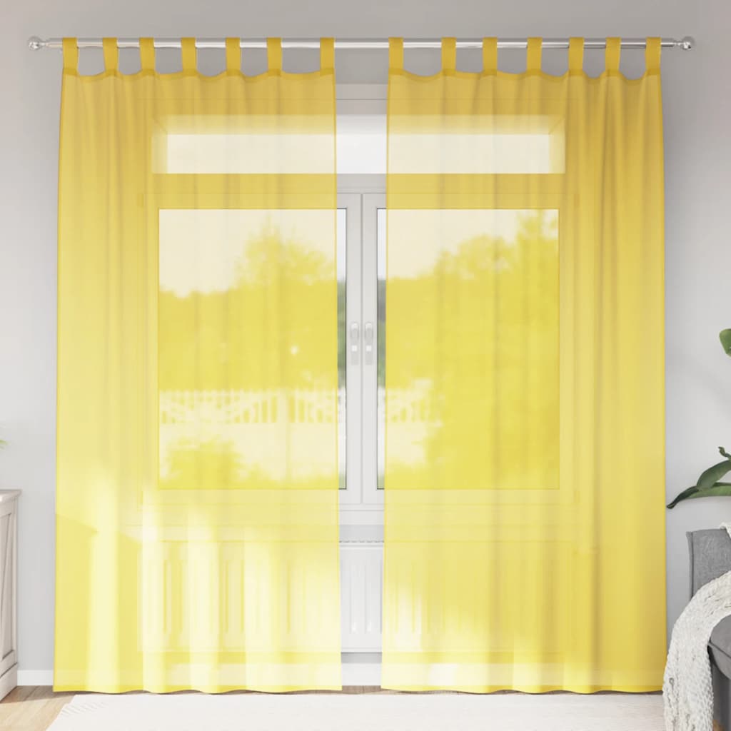 Voile zavjese s petljama 2 kom žute 140x245 cm