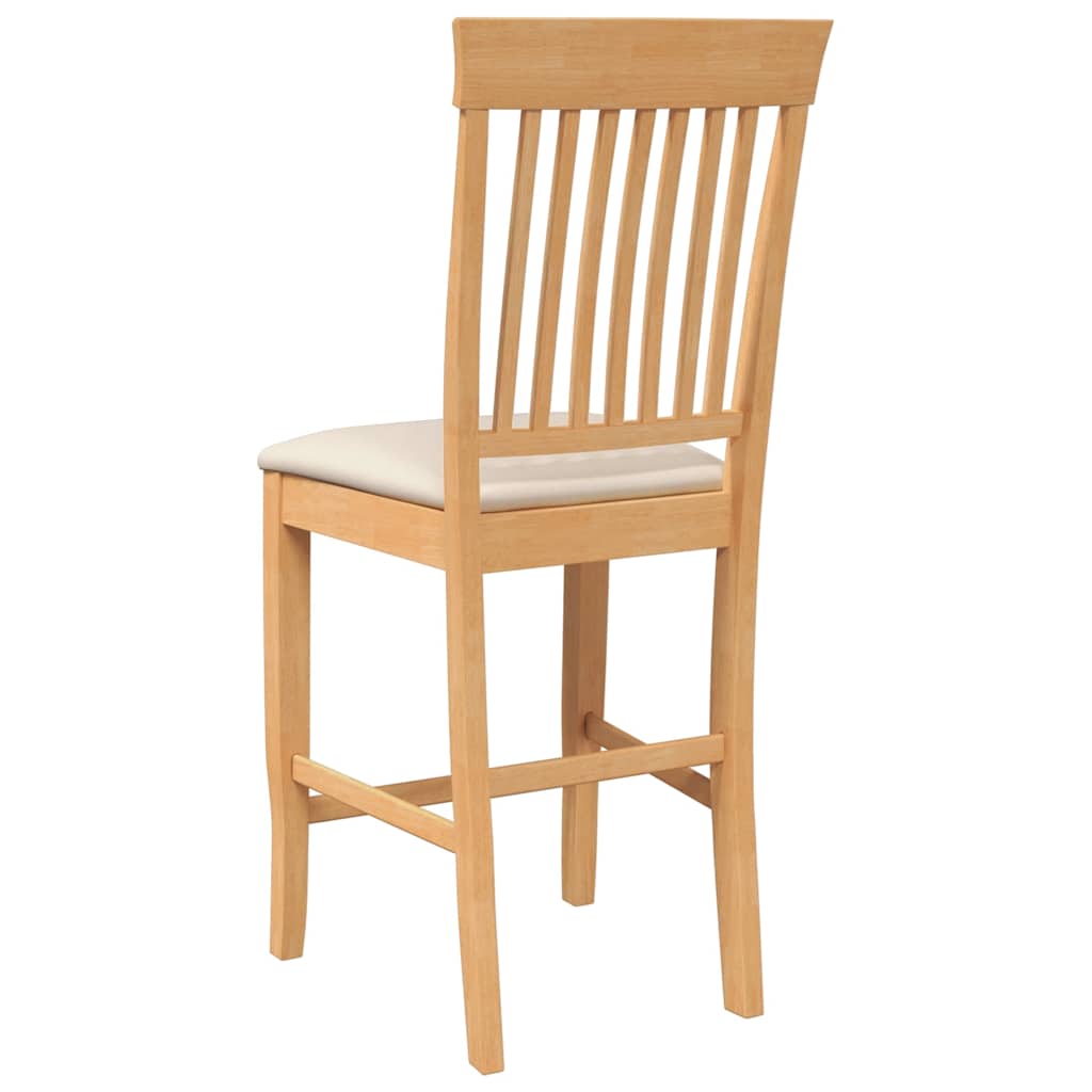 Barske stolice s jastucima 2 kom. Prirodno puno drvo guma