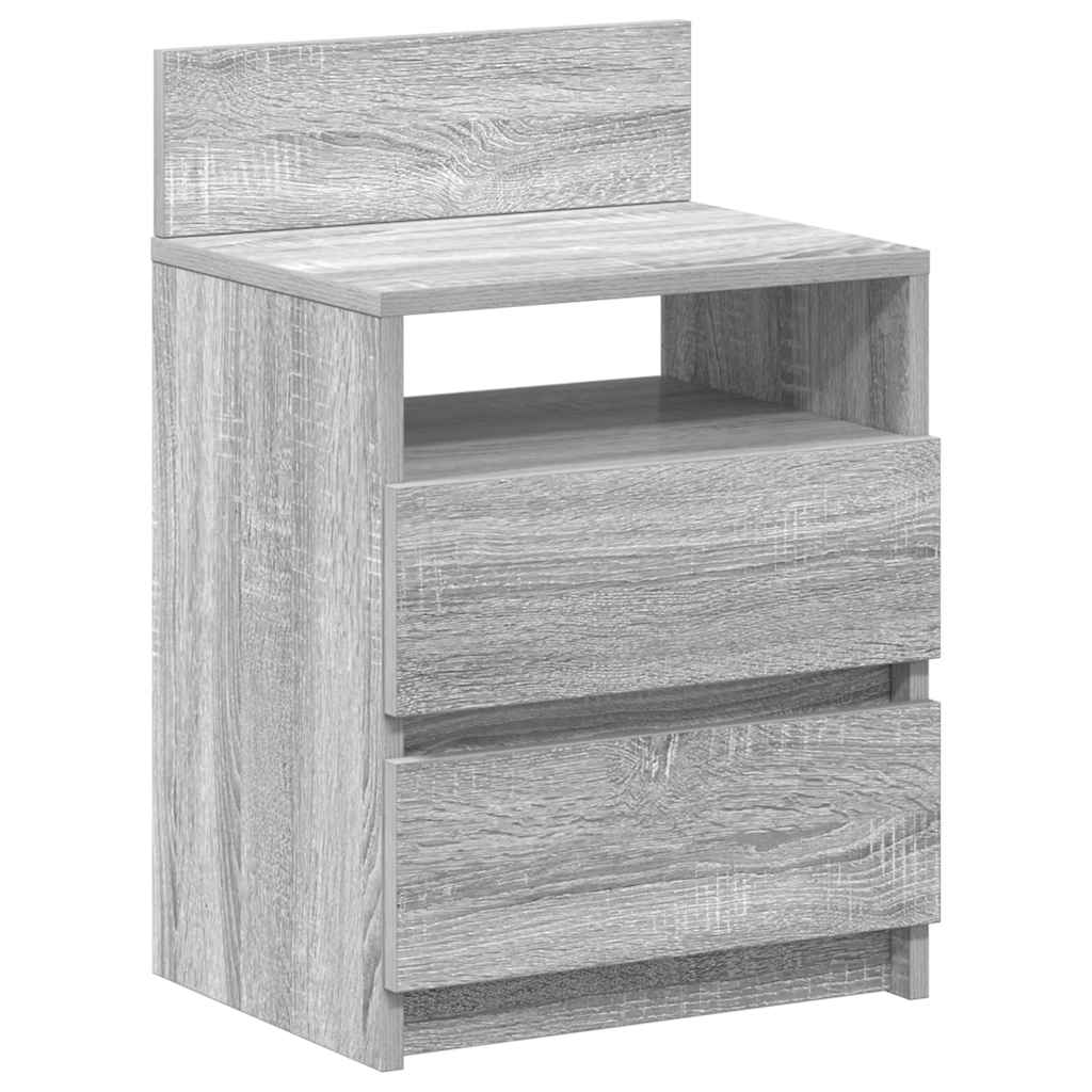 Noćni ormarići 2 kom s 2 ladice sivi Sonoma 40x33x60 cm