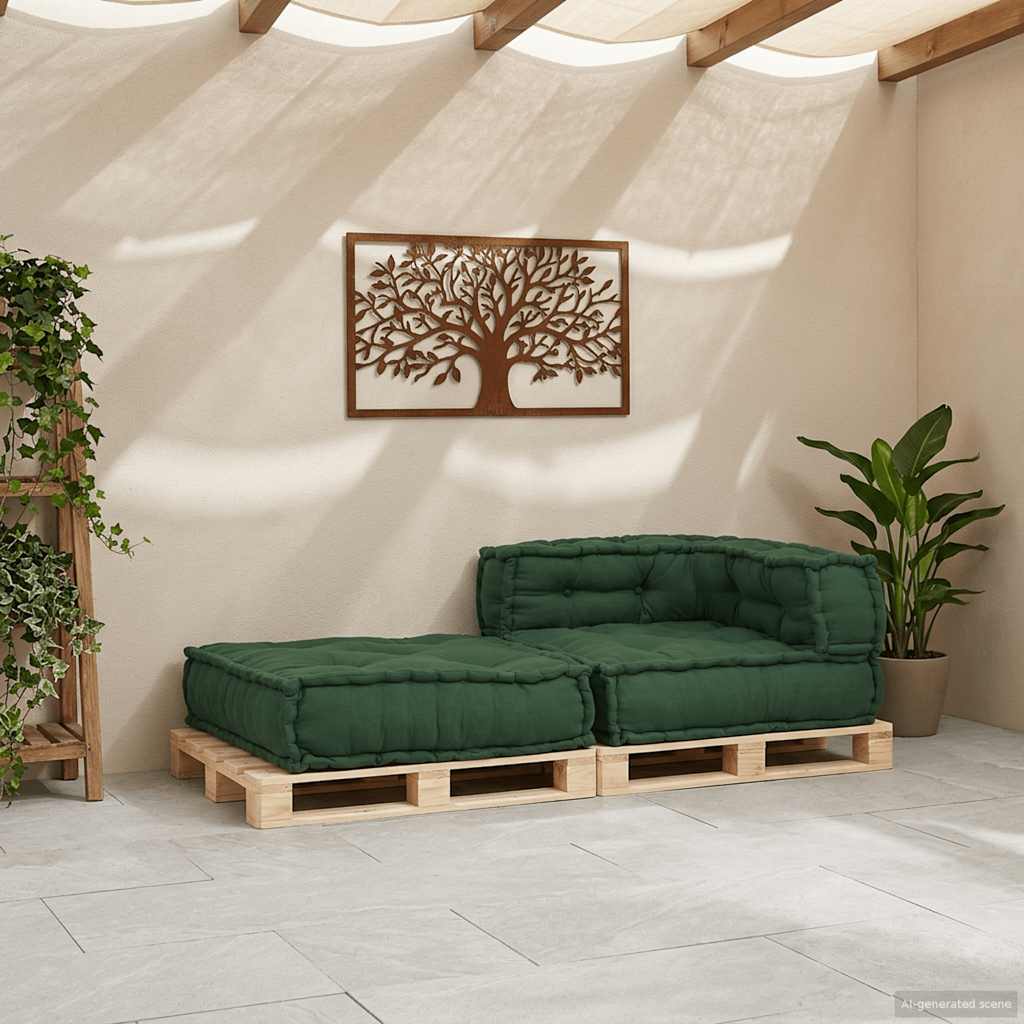 Modularna sofa zelena 70x70x54 tkanina