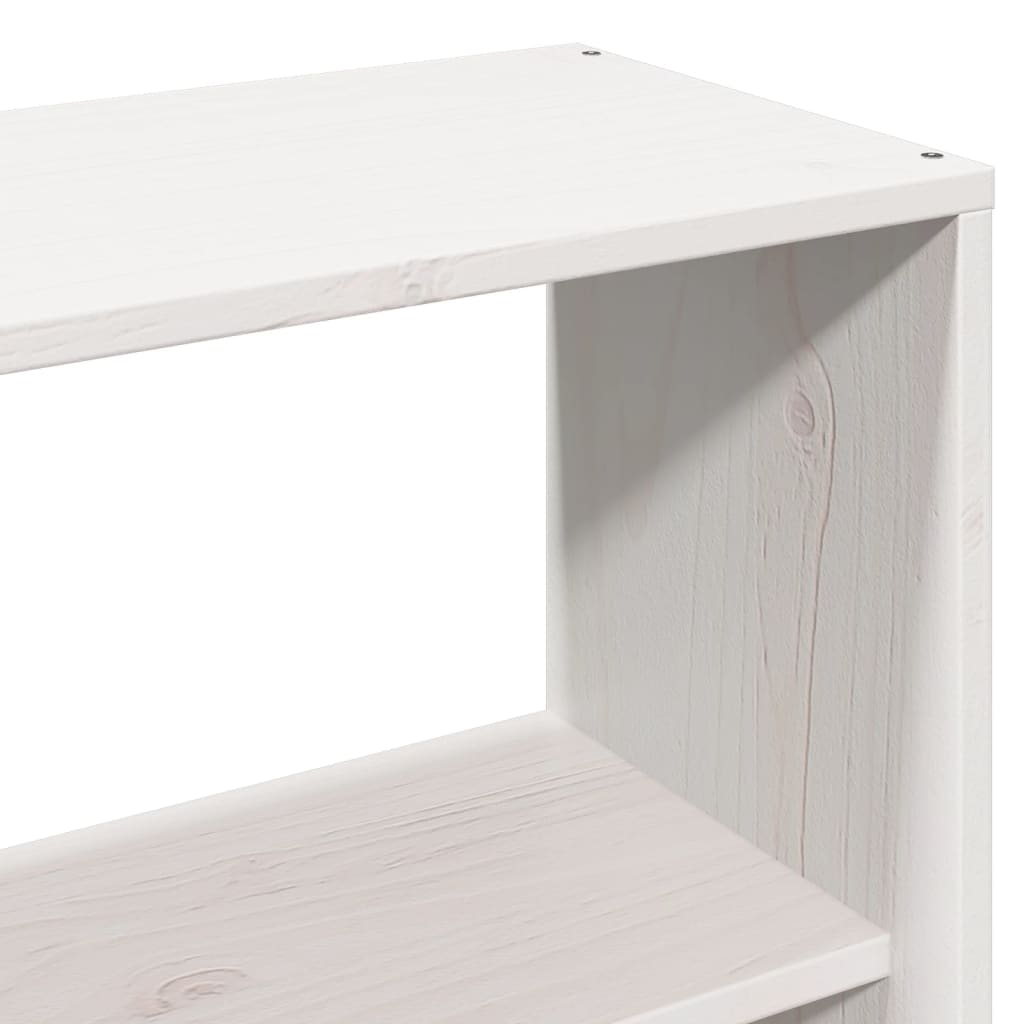 Krevet s regalom za knjige bez madraca bijeli 140x190cm od drva