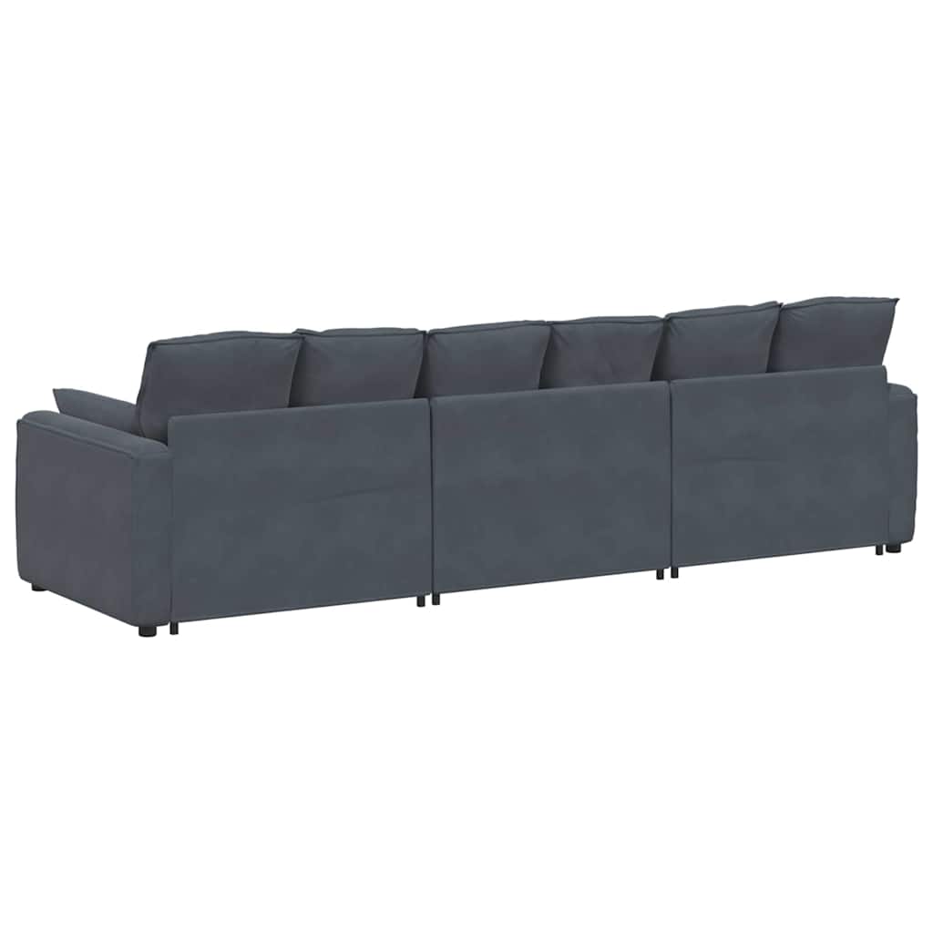 Modularna sofa s jastucima tamno siva