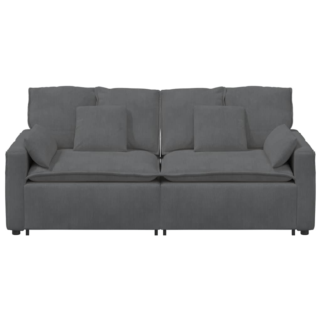 Modularna sofa s jastucima tamno siva