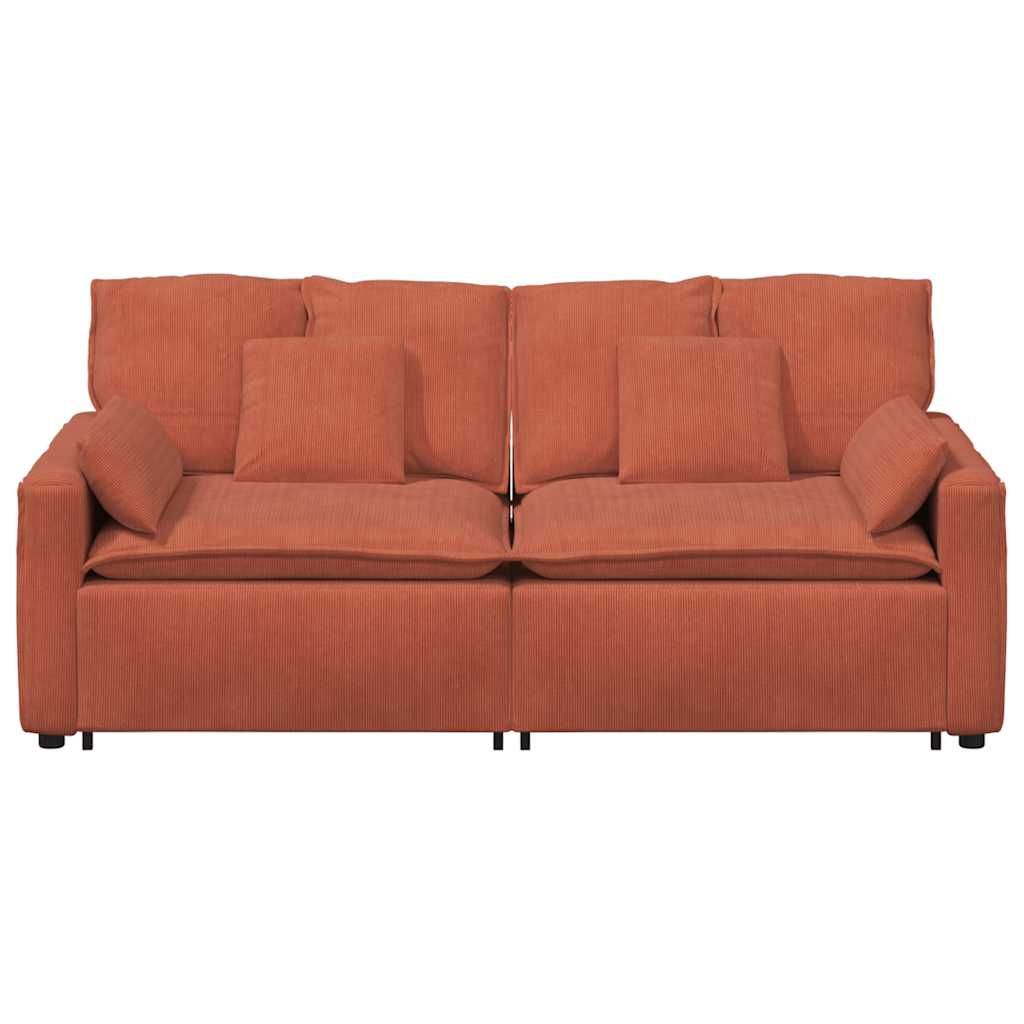 Modularna sofa s jastucima crveno-narančasta